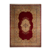 Palace Hand Knotted 100% Wool Tabriz Traditional 300 KPSI Oriental Area Rug Burgundy, Beige Color